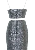 FASHION SHINING SEQUINS SILVER HOT DRESS