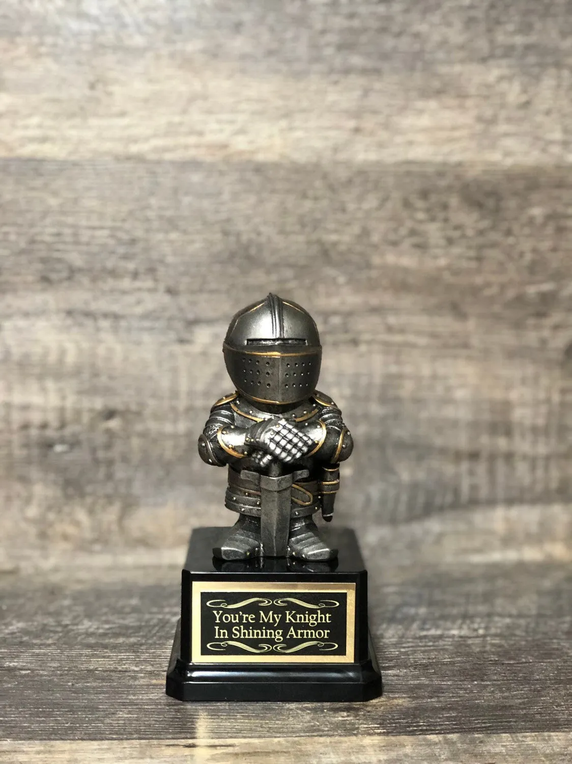 Father’s Day Dad Gift Funny Trophy Worlds Greatest Dad Award Knight In Shining Armor Best Dad Award Gag Gift Valiant Effort Adult Humor