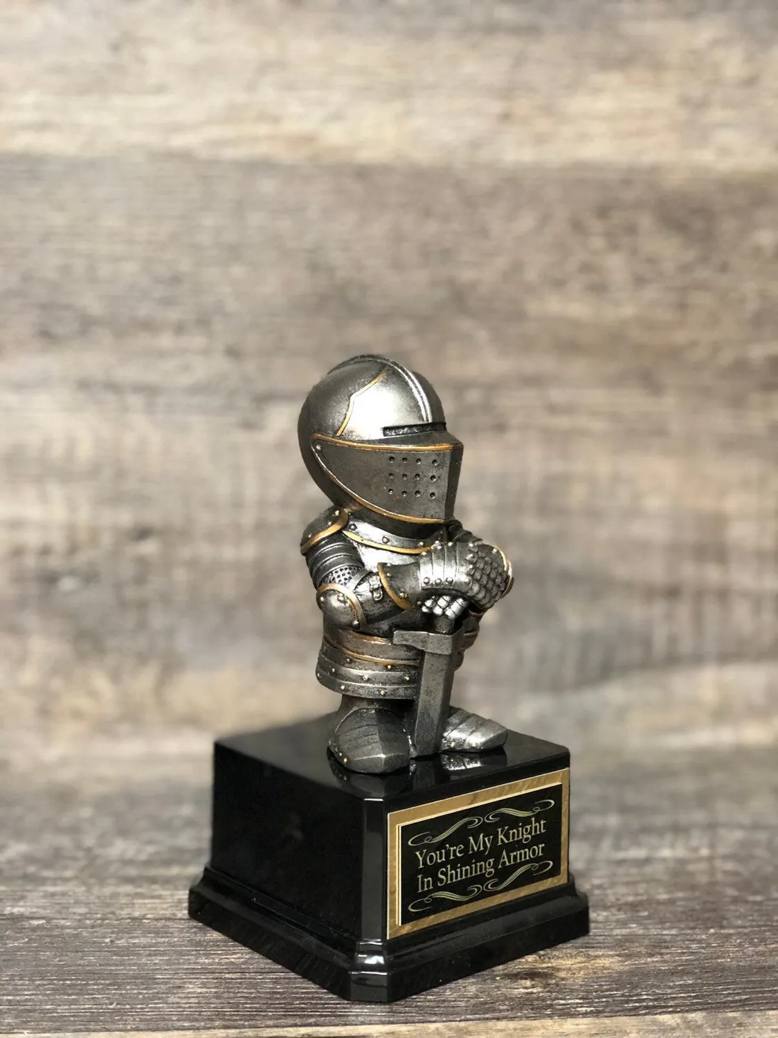 Father’s Day Dad Gift Funny Trophy Worlds Greatest Dad Award Knight In Shining Armor Best Dad Award Gag Gift Valiant Effort Adult Humor