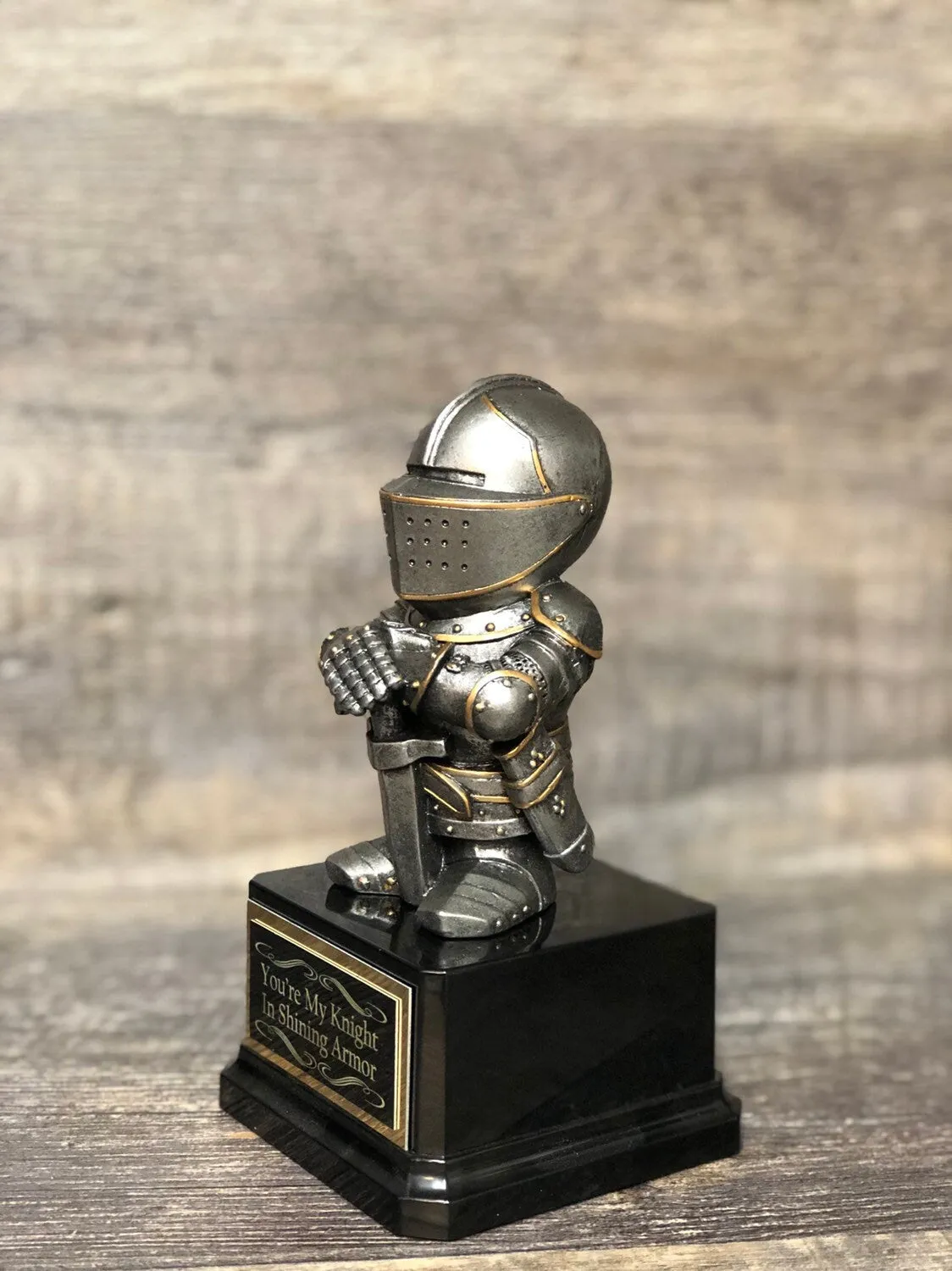 Father’s Day Dad Gift Funny Trophy Worlds Greatest Dad Award Knight In Shining Armor Best Dad Award Gag Gift Valiant Effort Adult Humor