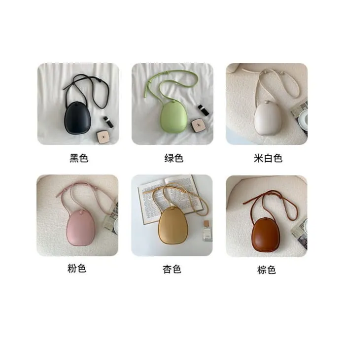 Faux Leather Egg Crossbody Bag