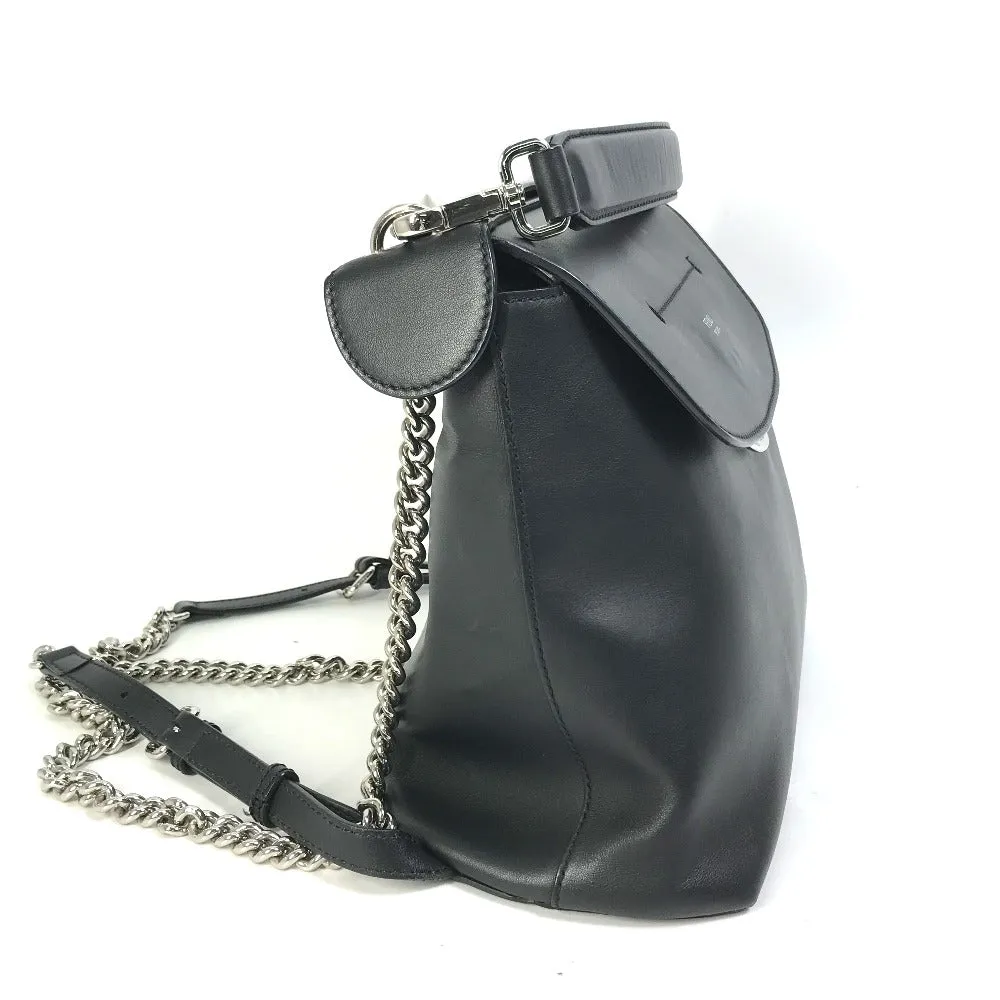 FENDI Backpack 8BZ042 leather black Bag to school Women Used
