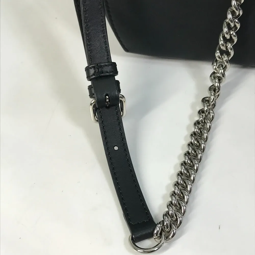 FENDI Backpack 8BZ042 leather black Bag to school Women Used