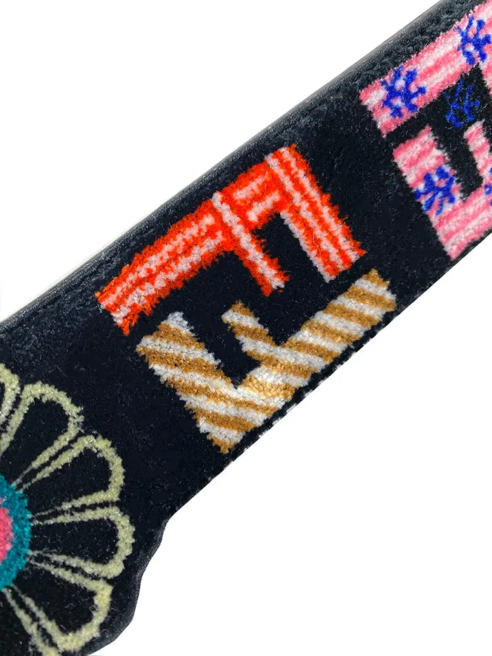Fendi Blue Velvet Mini Strap You Floral Zucca Bag Strap