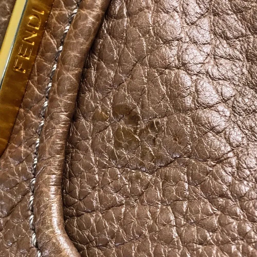 FENDI Handbag 8BL110 leather Brown Men's Women chameleon unisex(Unisex) Used