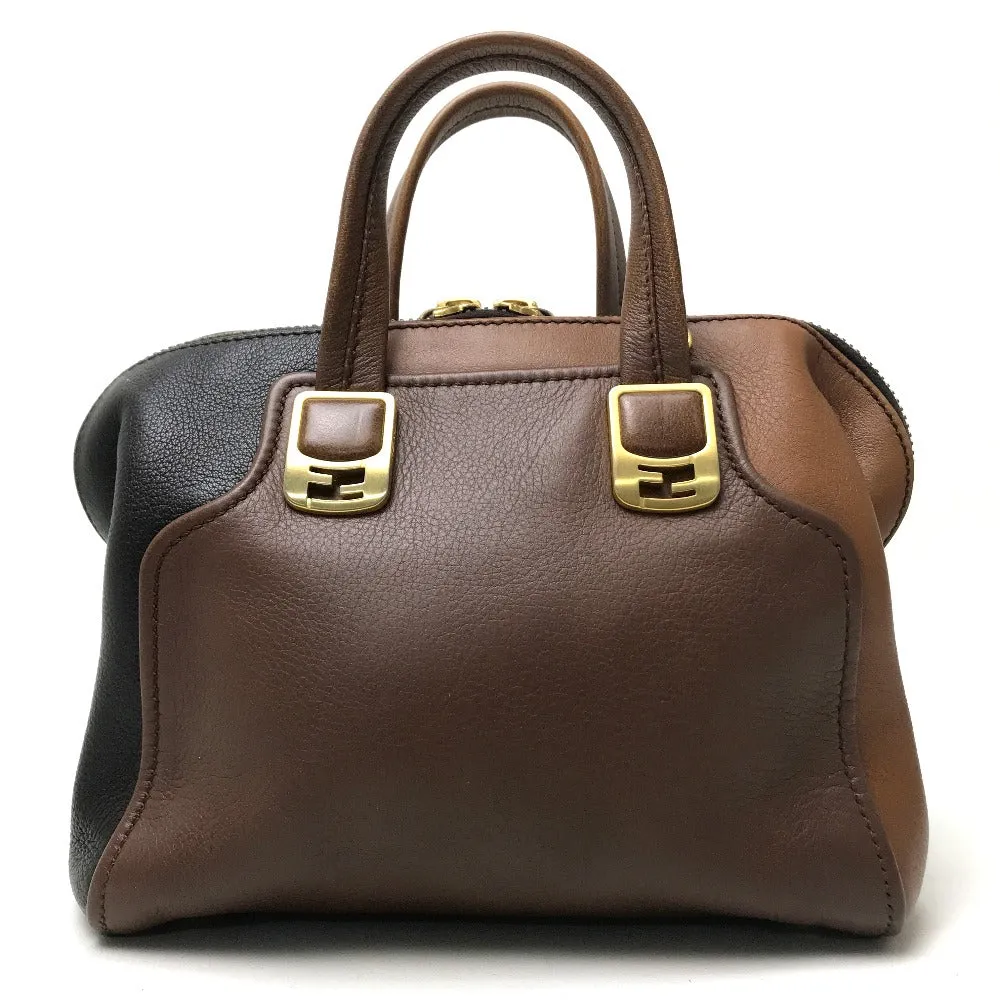 FENDI Handbag 8BL117 leather Brown chameleon Women Used