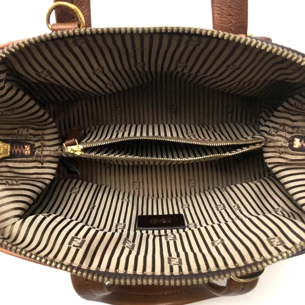 FENDI Handbag 8BL117 leather Brown chameleon Women Used