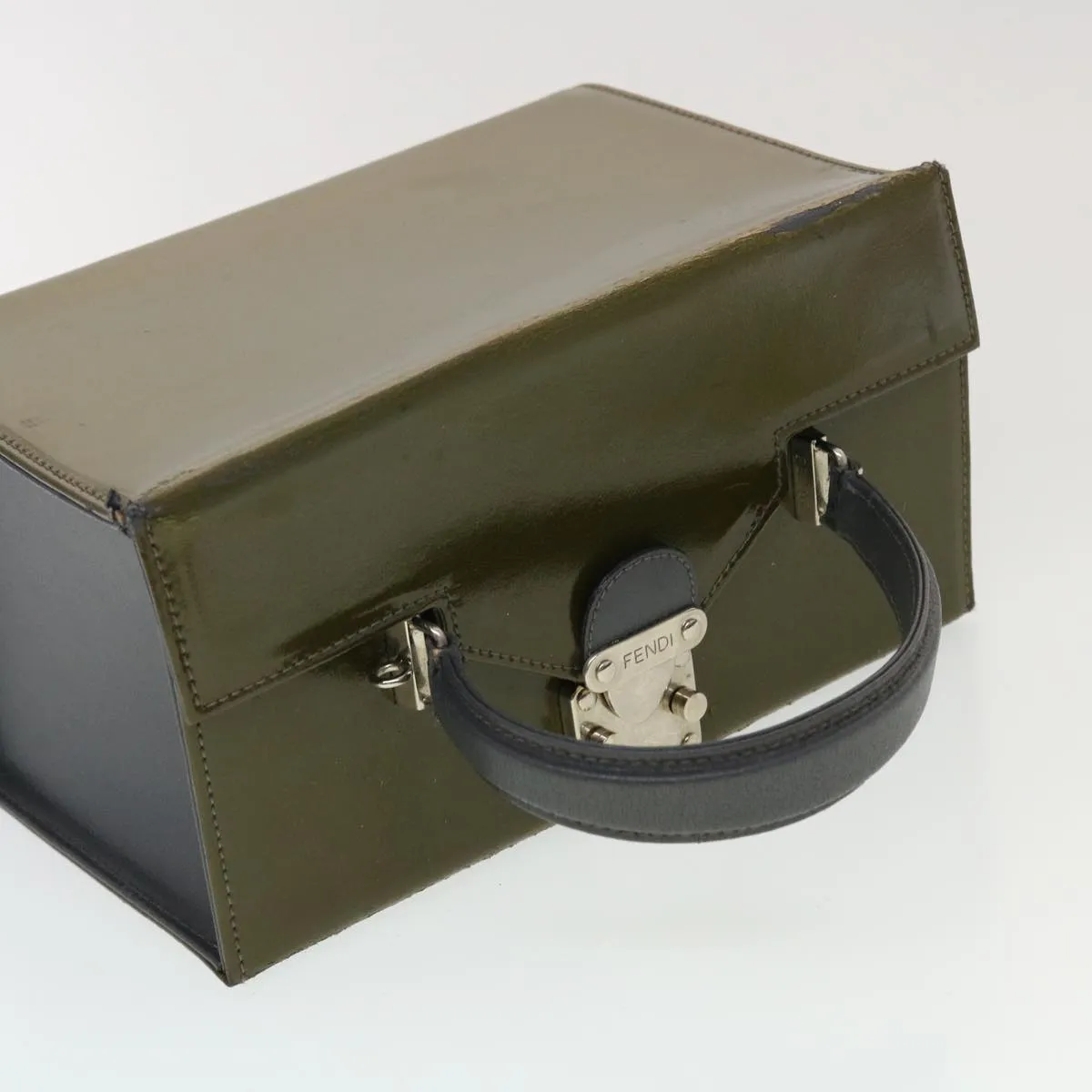 FENDI Shoulder Bag Leather 2way Khaki  bs5657