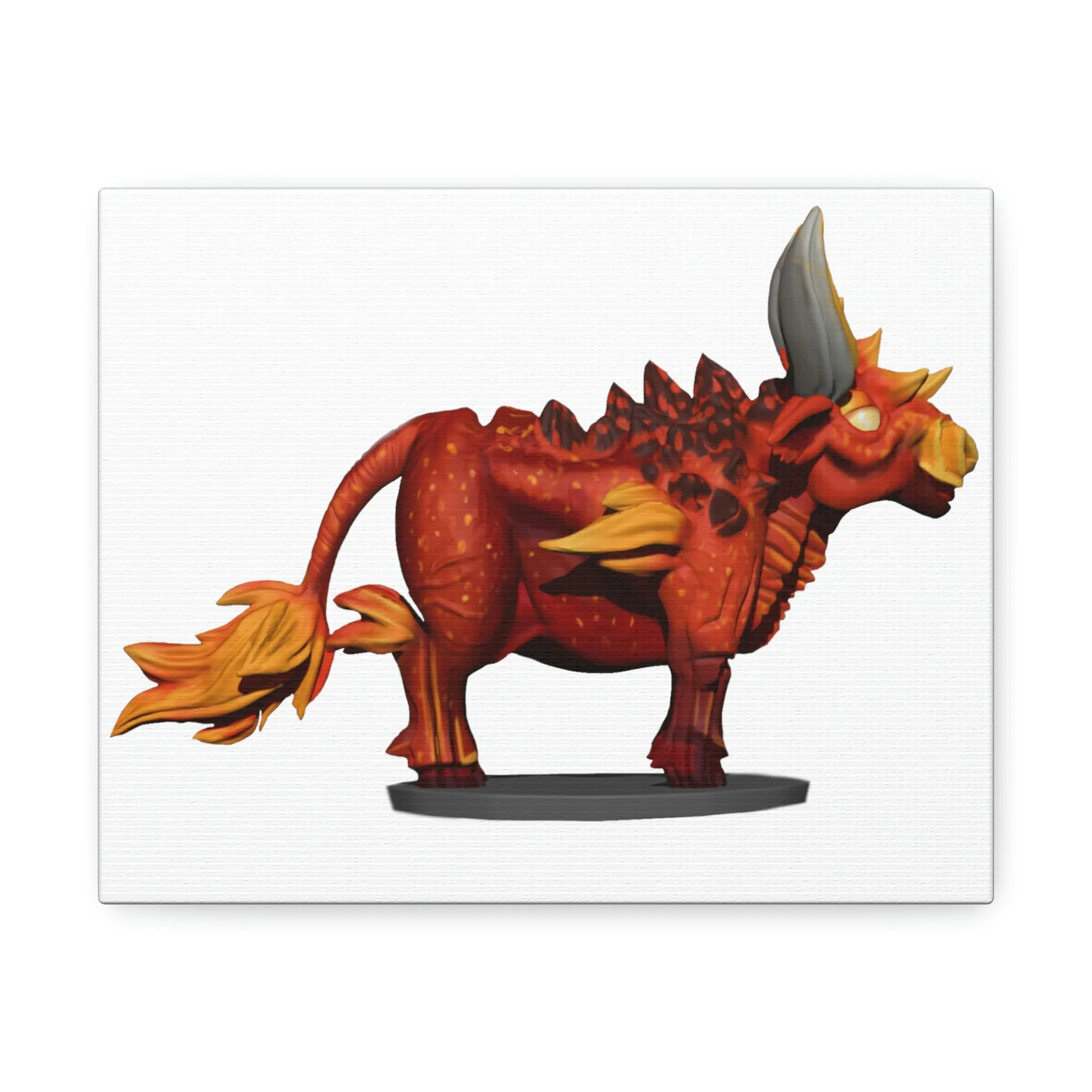 Fire Bull Stretched Canvas