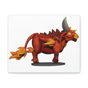 Fire Bull Stretched Canvas