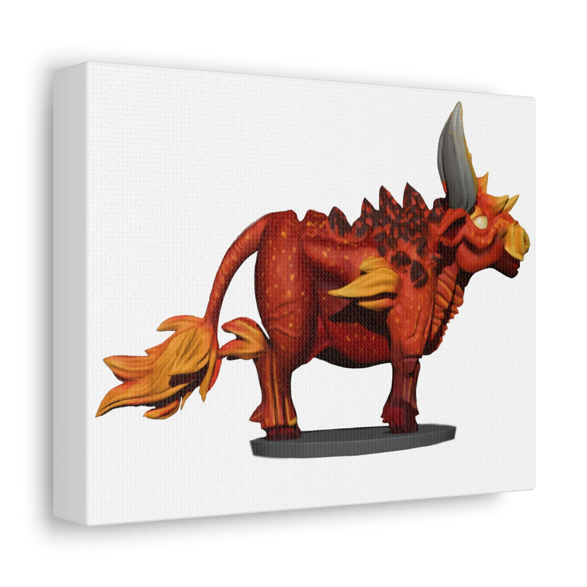 Fire Bull Stretched Canvas