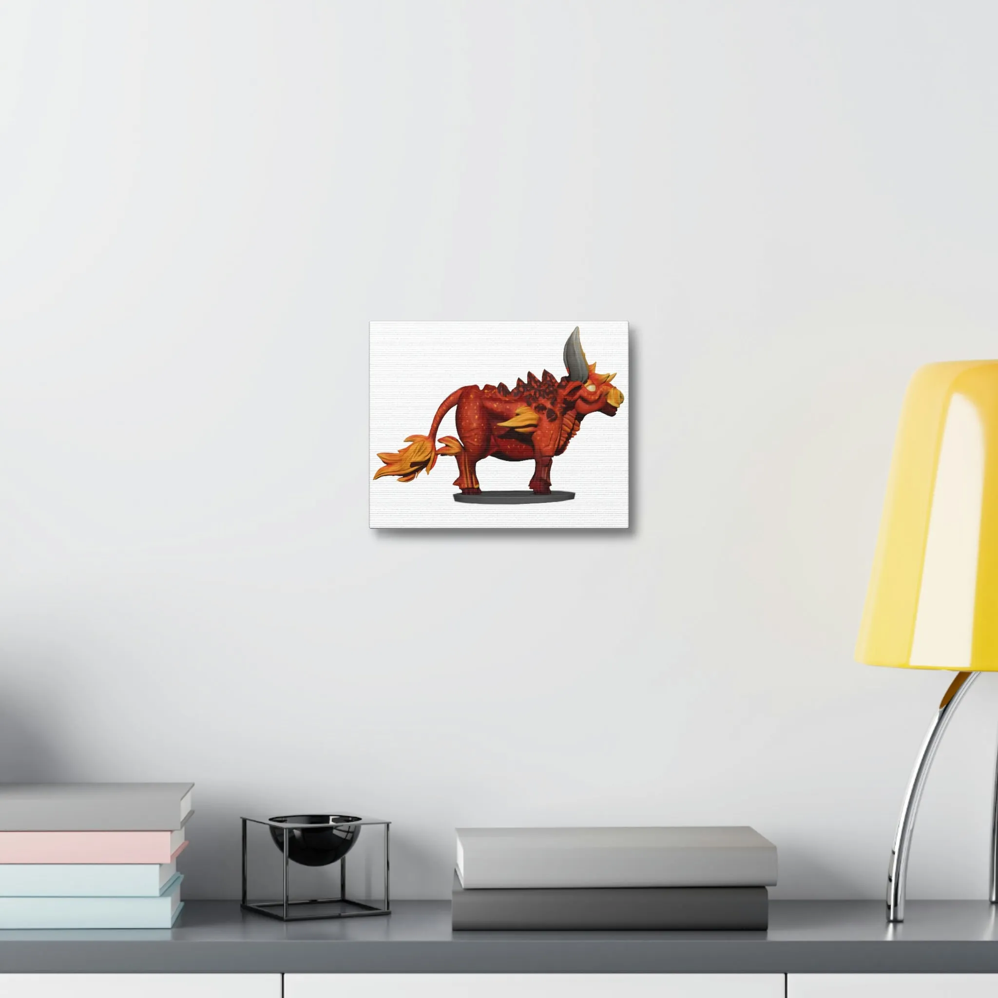 Fire Bull Stretched Canvas