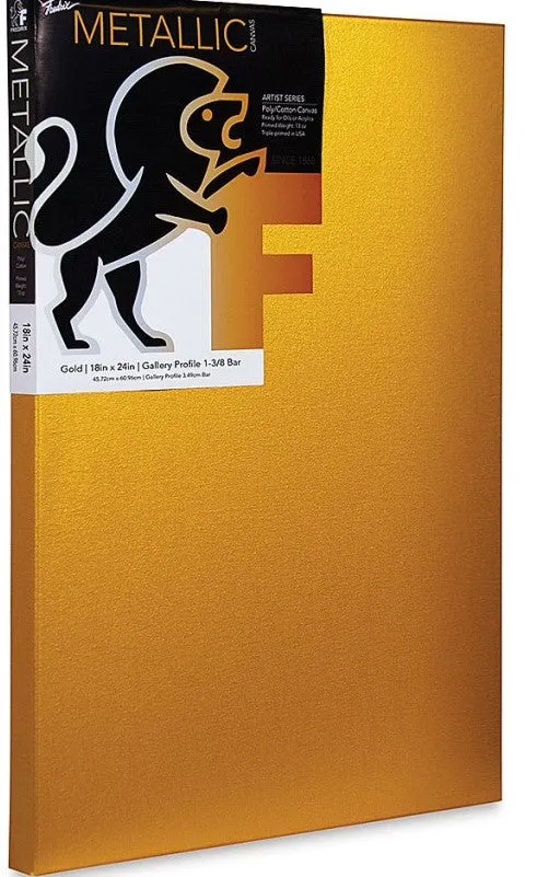 Fredrix TARA Gold Stretched Canvas Gal Wrap 1-3/8"Bar (18x24)"or(45.72 x 60.96)cm