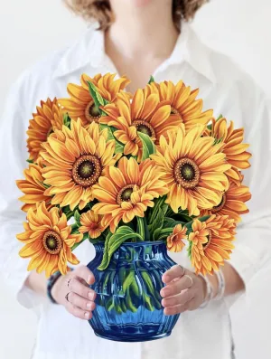 Freshcut Paper FP 3737 Sunflowers - Blue Vase Greeting Card