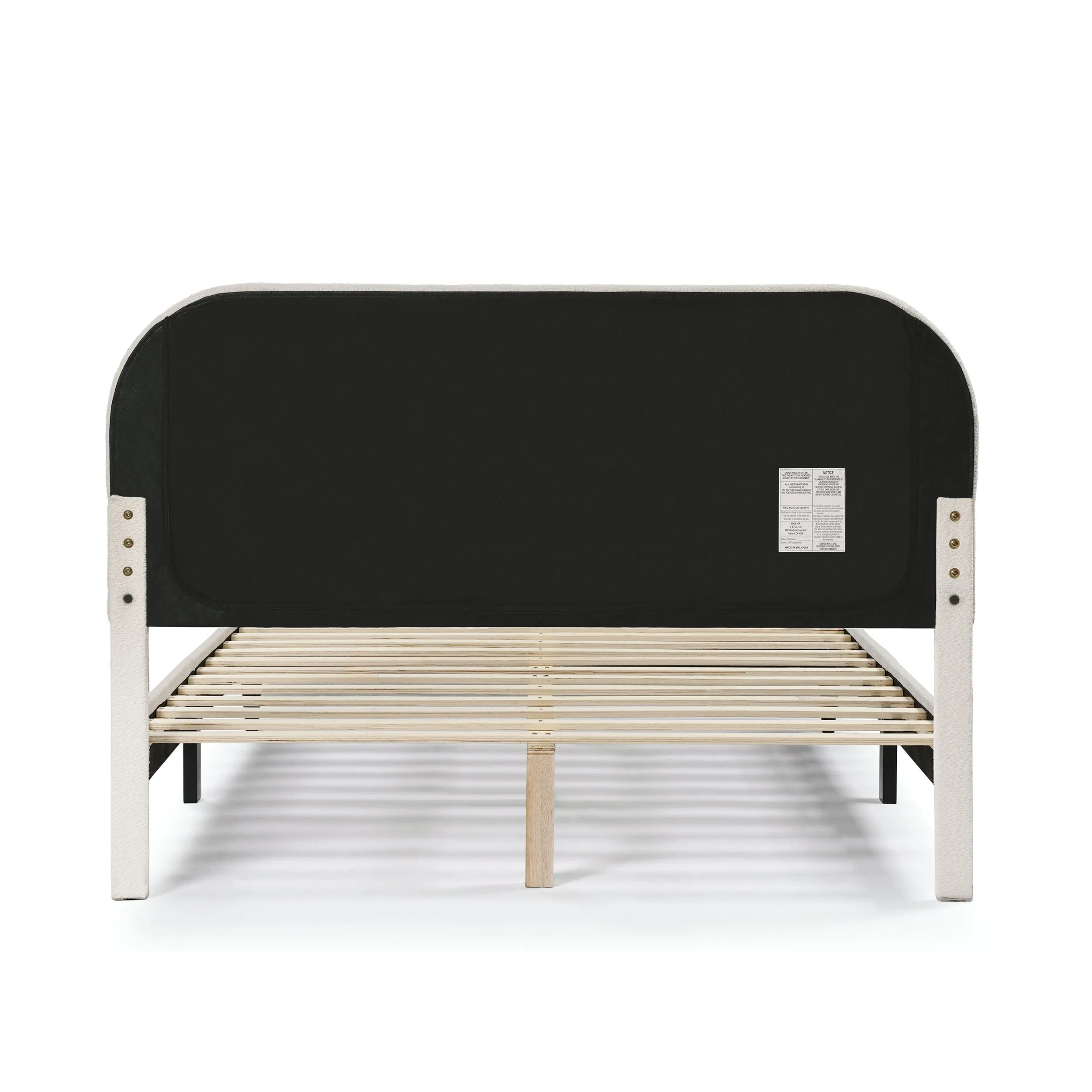 Gail Modern White Boucle Adjustable Queen-Size Platform Bed