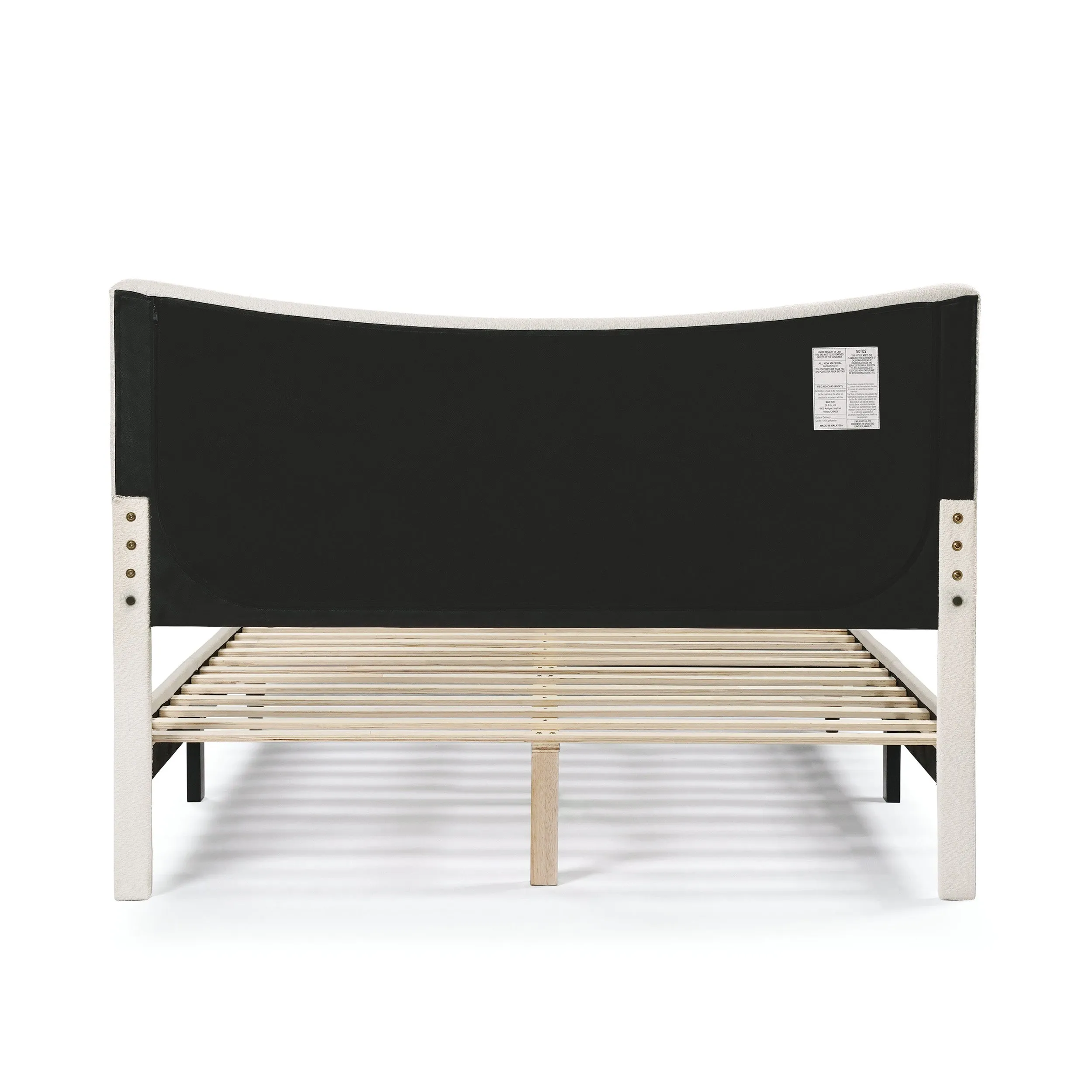Gail Modern White Boucle Adjustable Queen-Size Platform Bed