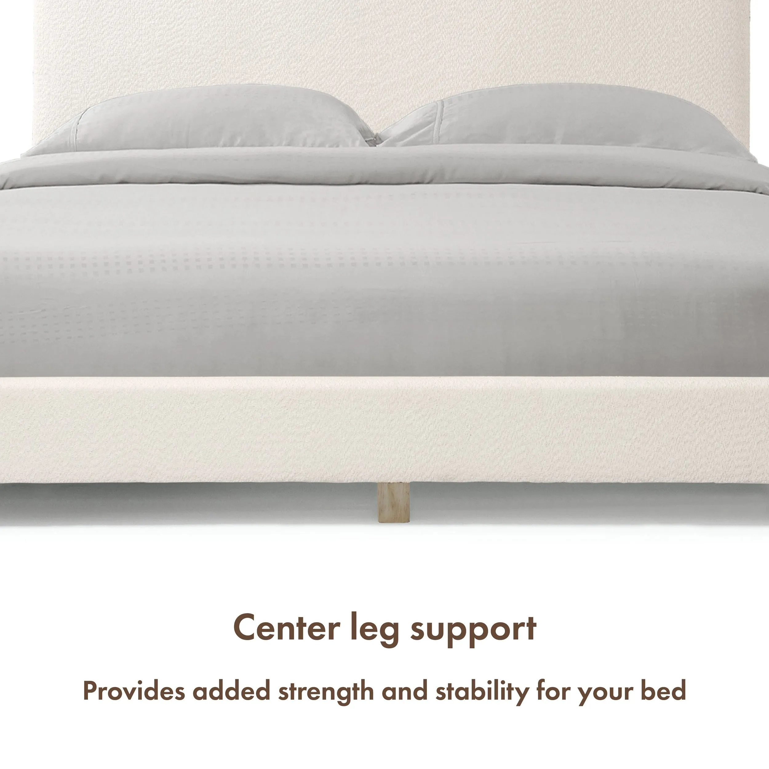 Gail Modern White Boucle Adjustable Queen-Size Platform Bed