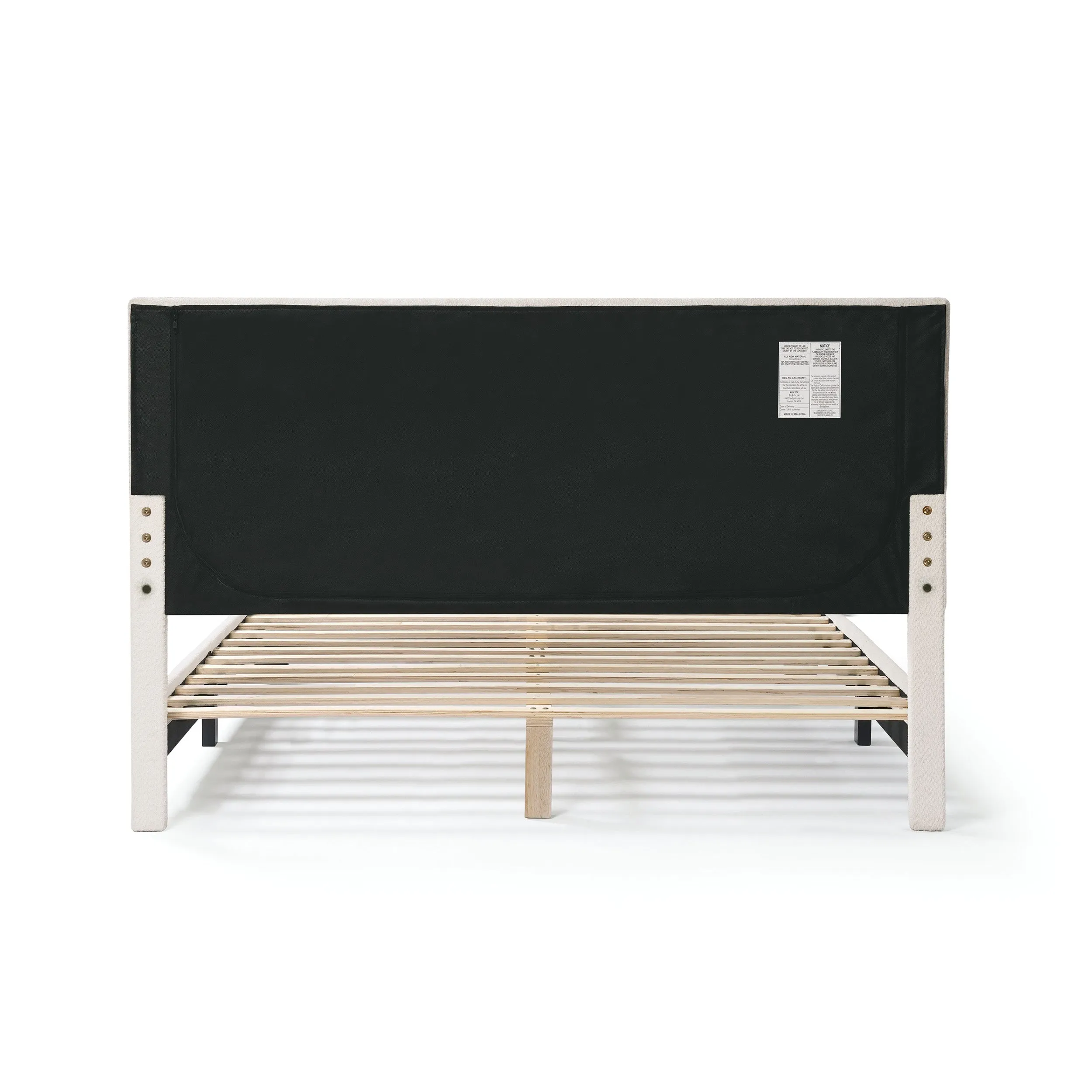 Gail Modern White Boucle Adjustable Queen-Size Platform Bed