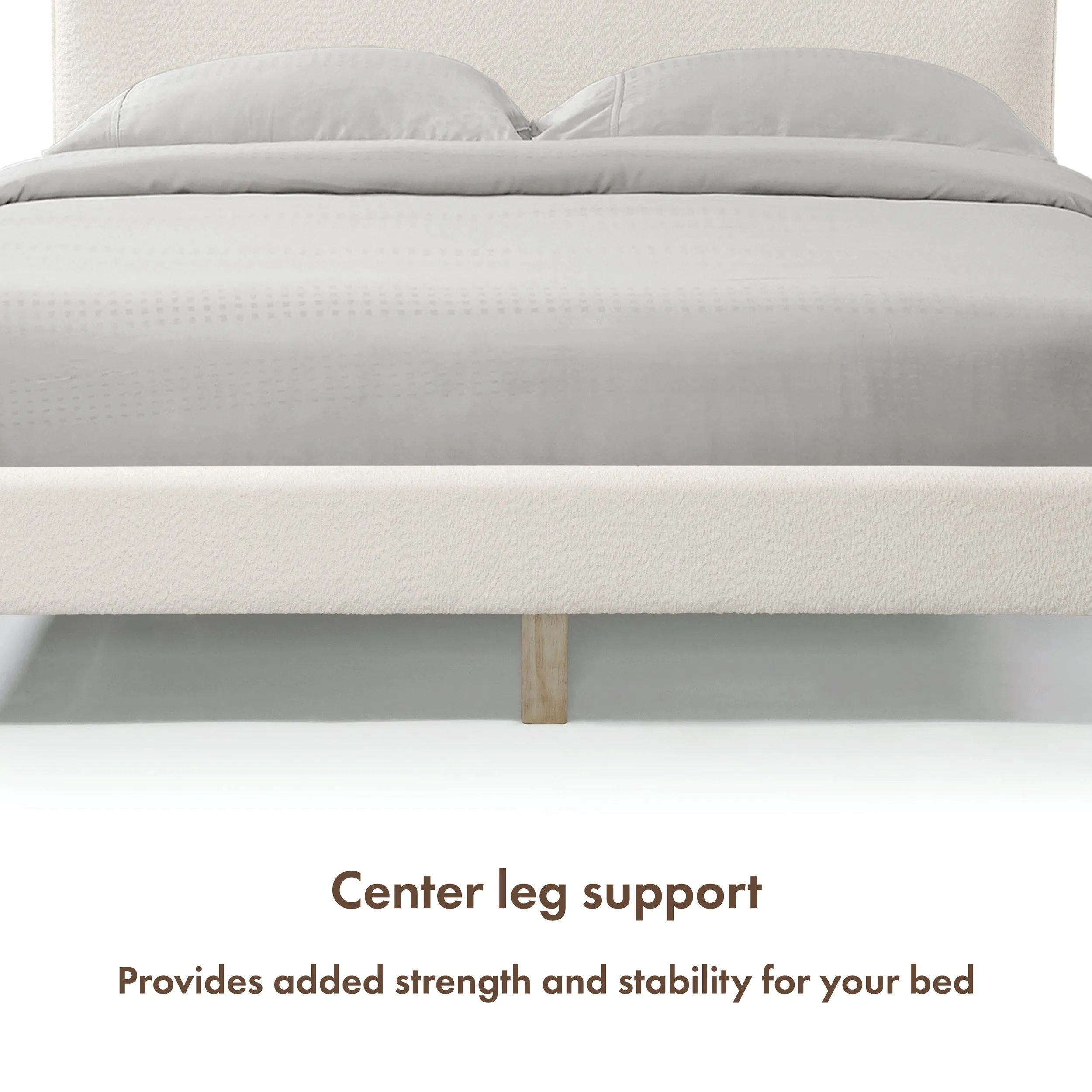 Gail Modern White Boucle Adjustable Queen-Size Platform Bed
