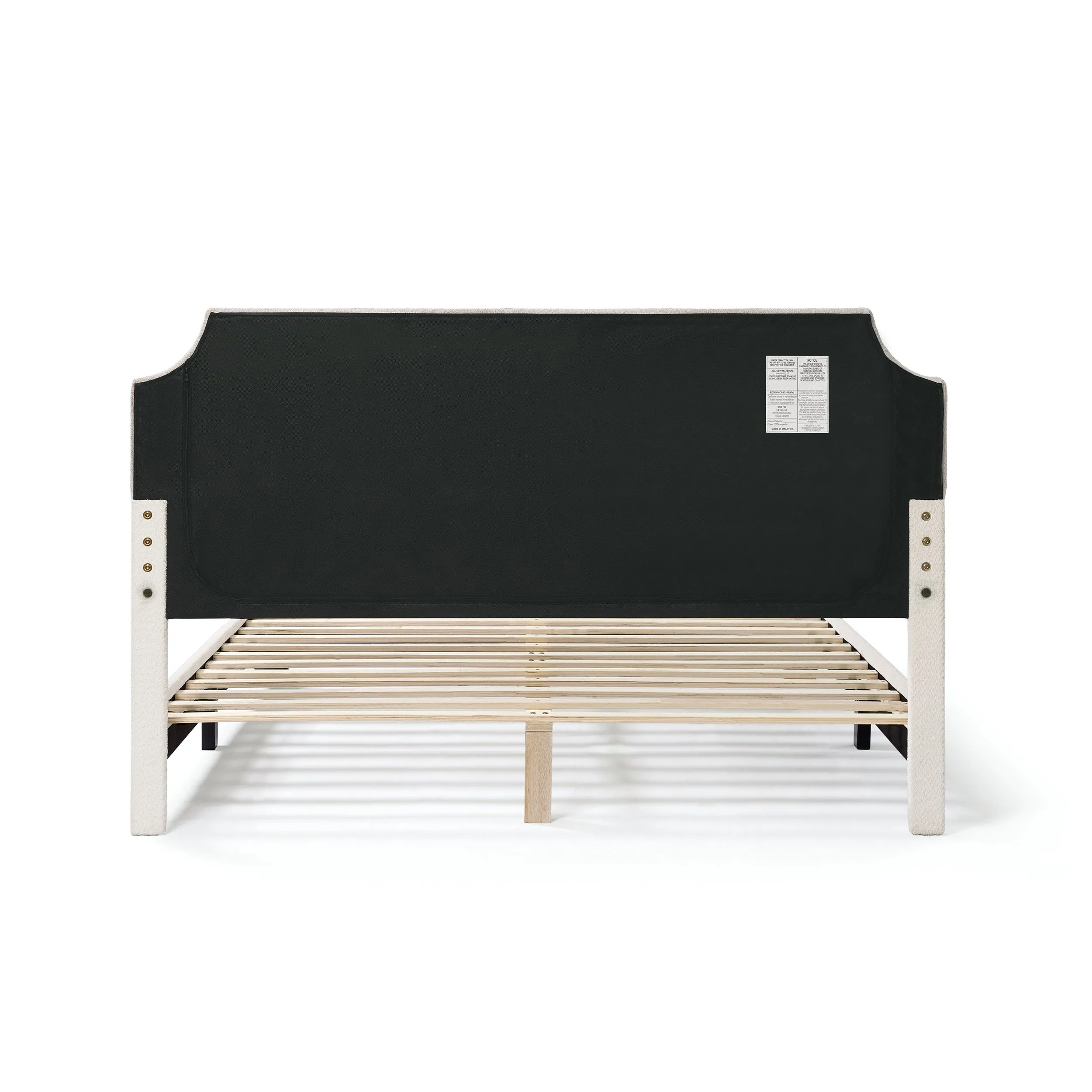 Gail Modern White Boucle Adjustable Queen-Size Platform Bed