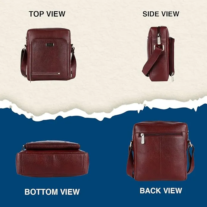 Genuine Leather Travel Messenger Sling Side Documents Bags| 1 Compartments |1 Inner Zipper pocket |1 front