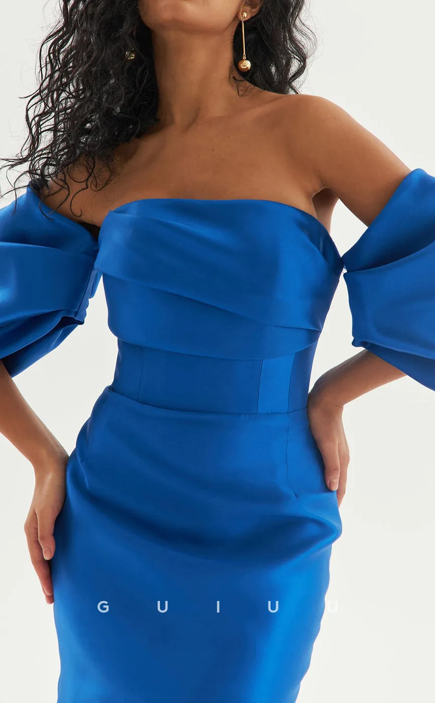 GH748 - Chic & ModernOff-Shoulder Satin Two-Piece Homecoming Dress With Bow
