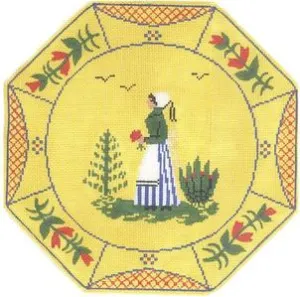 Girl Quimper Needlepoint Canvas