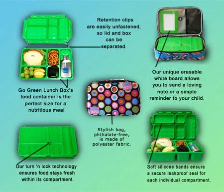 Go Green Lunch Box - Pink 'N' Pretty with Purple Box