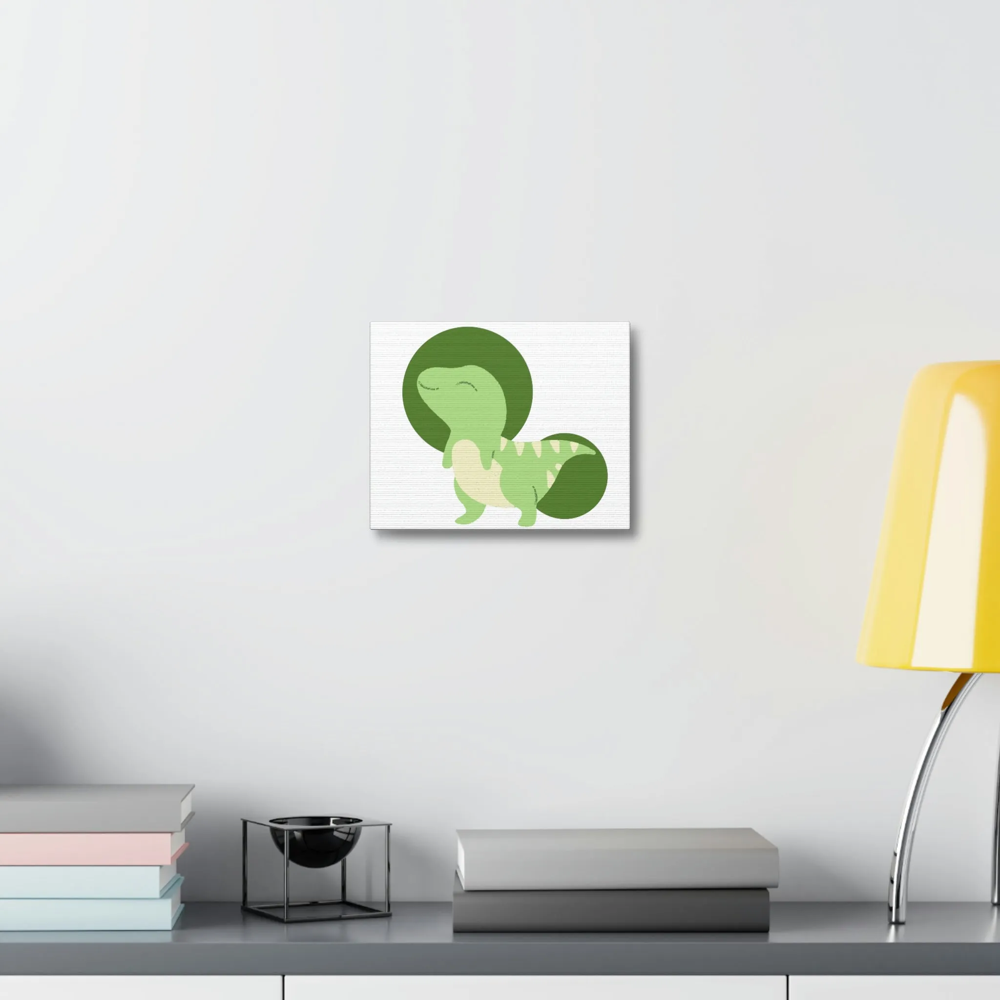 Green Dinosaur Stretched Canvas