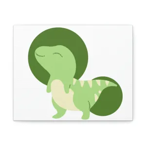 Green Dinosaur Stretched Canvas