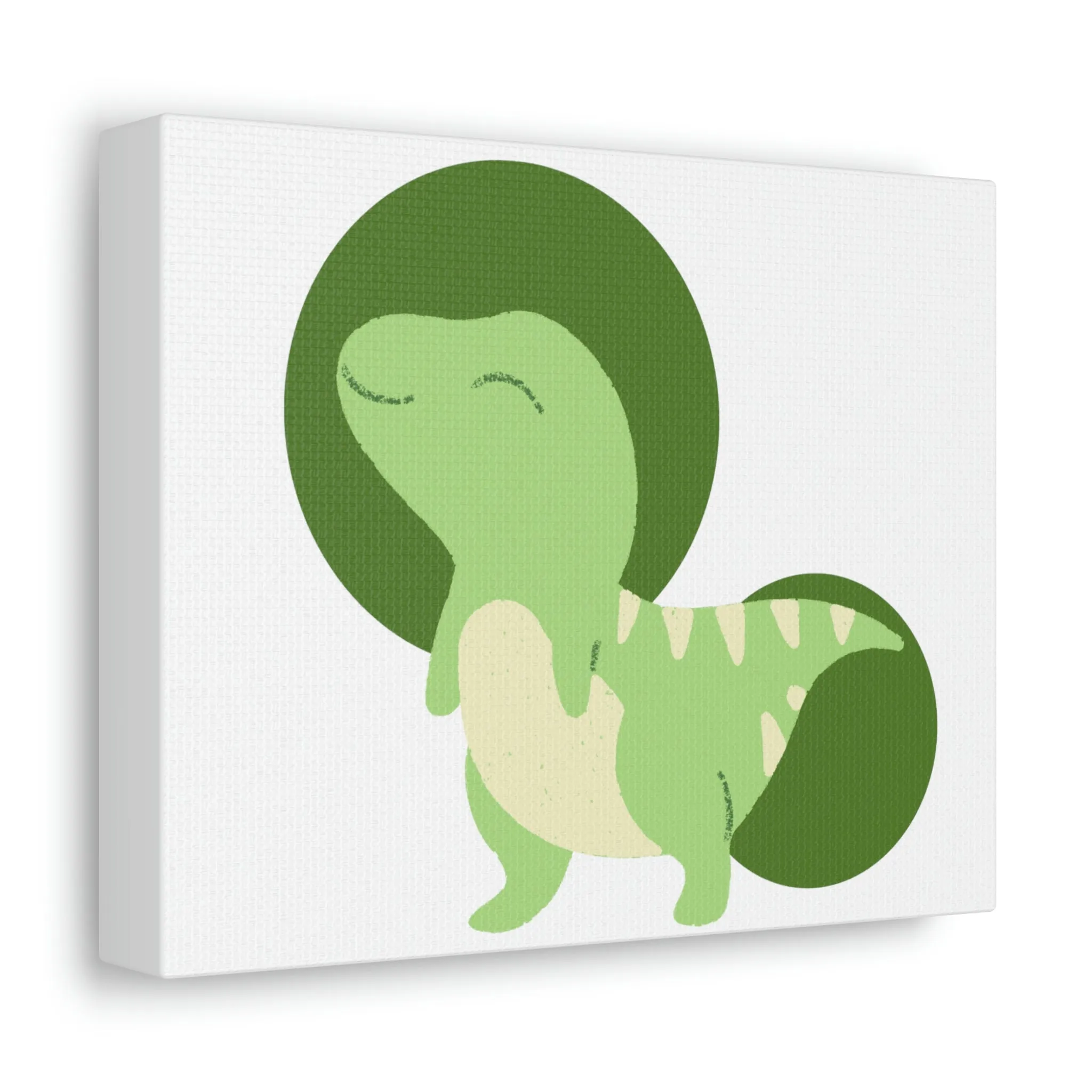 Green Dinosaur Stretched Canvas