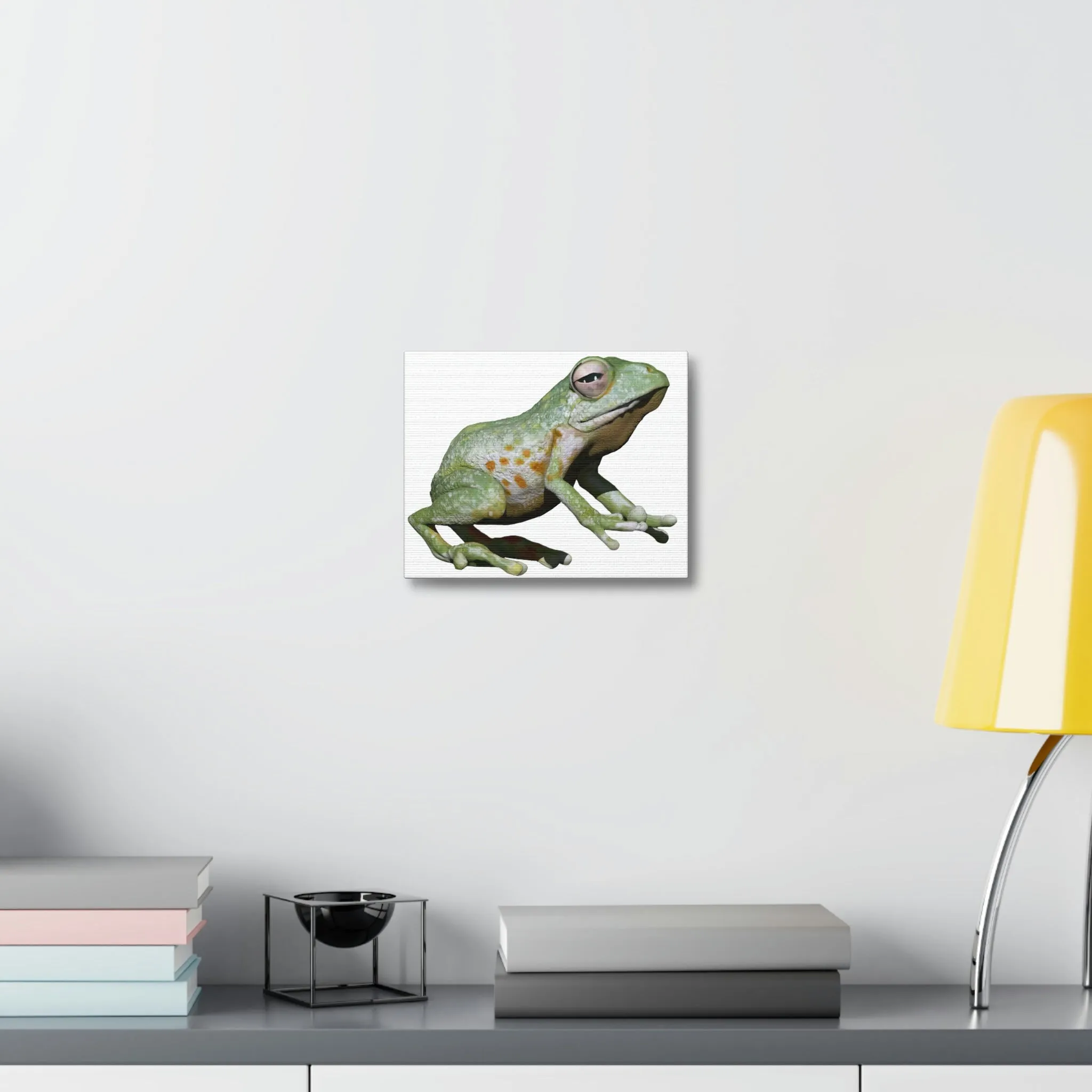 Green Frog Stretched Canvas