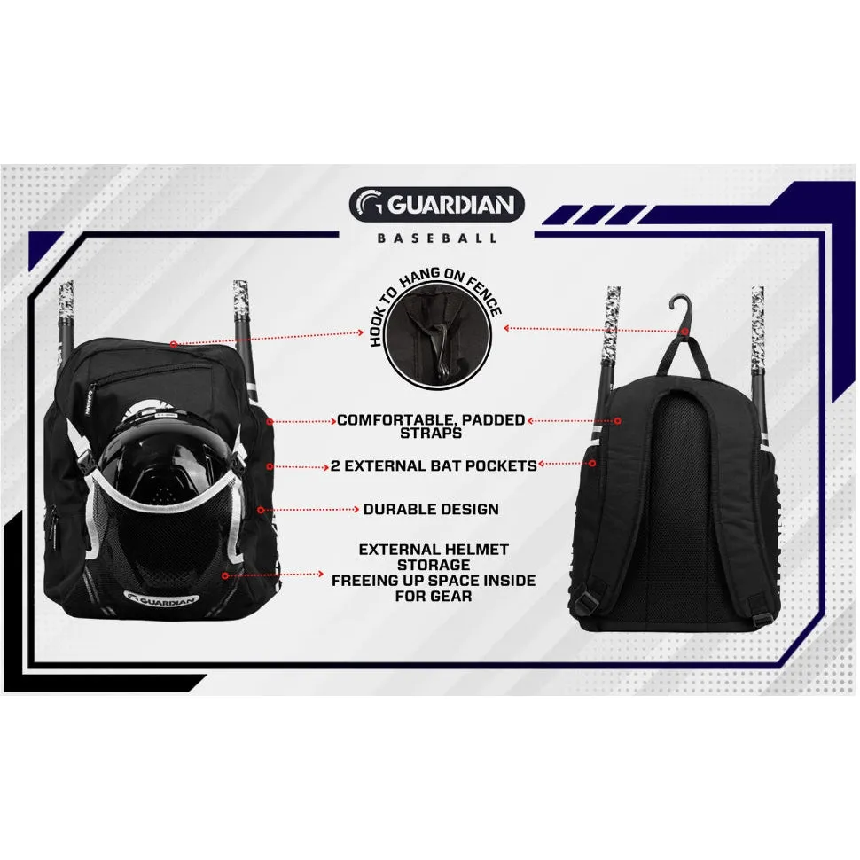 Guardian Baseball Rookie Youth Baseball Bat Bag - Boys or Girls (Black/White)