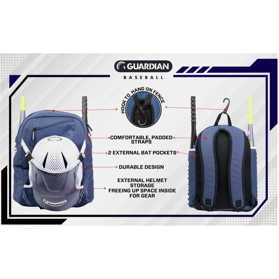 Guardian Baseball Rookie Youth Baseball Bat Bag - Boys or Girls (Navy/White)