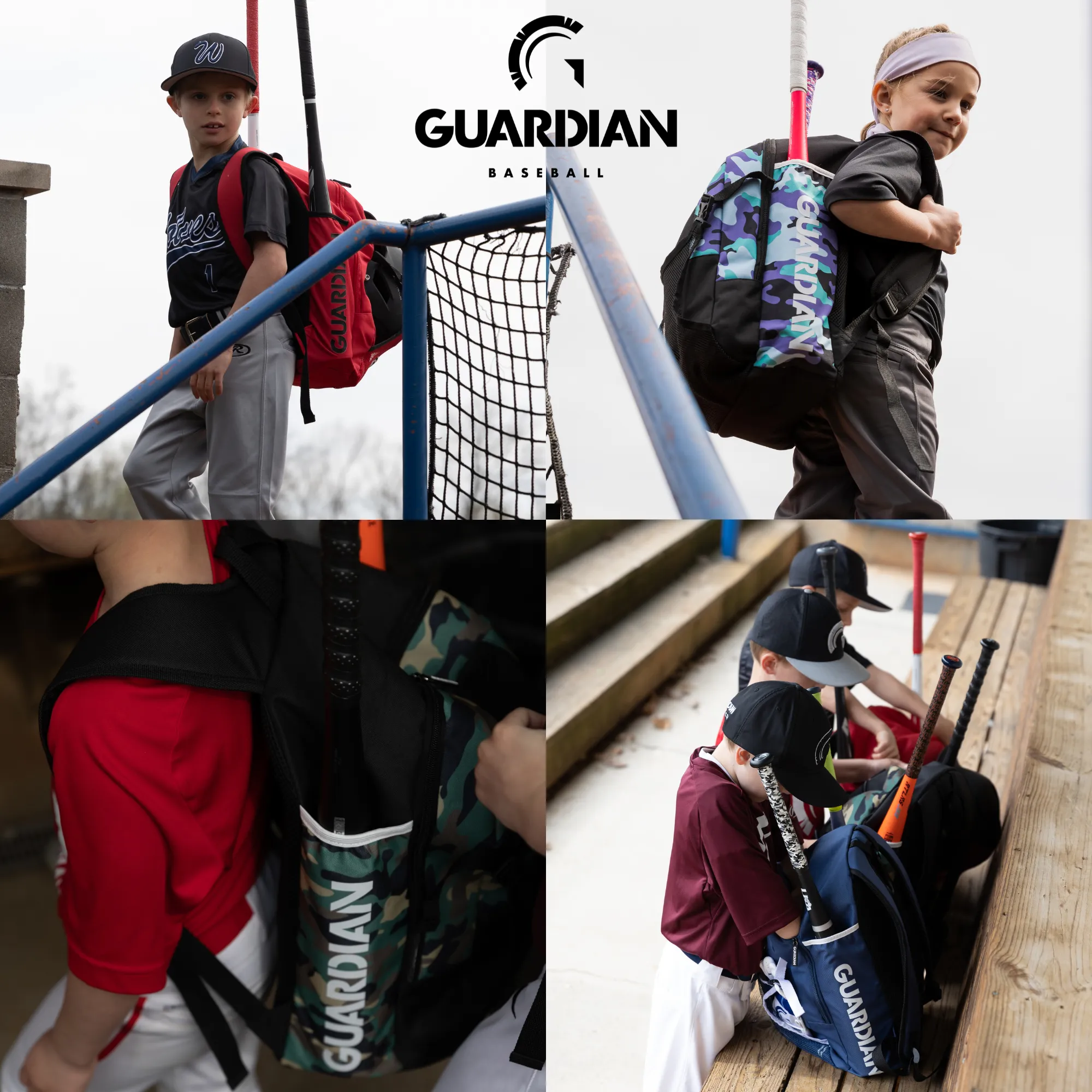 Guardian Baseball Rookie Youth Baseball Bat Bag - Boys or Girls (Navy/White)