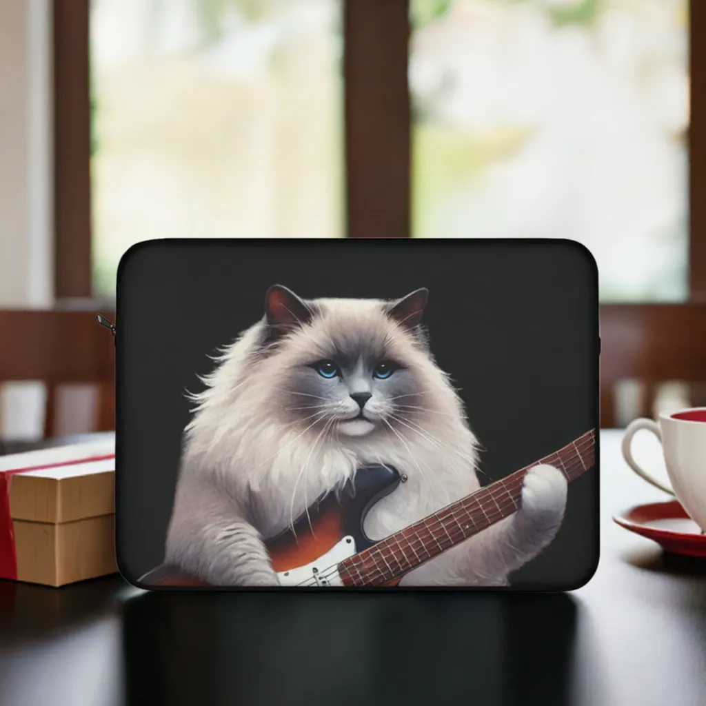 Guitar - Cat Musician - Dungeons and Dragons - Laptop Sleeve
