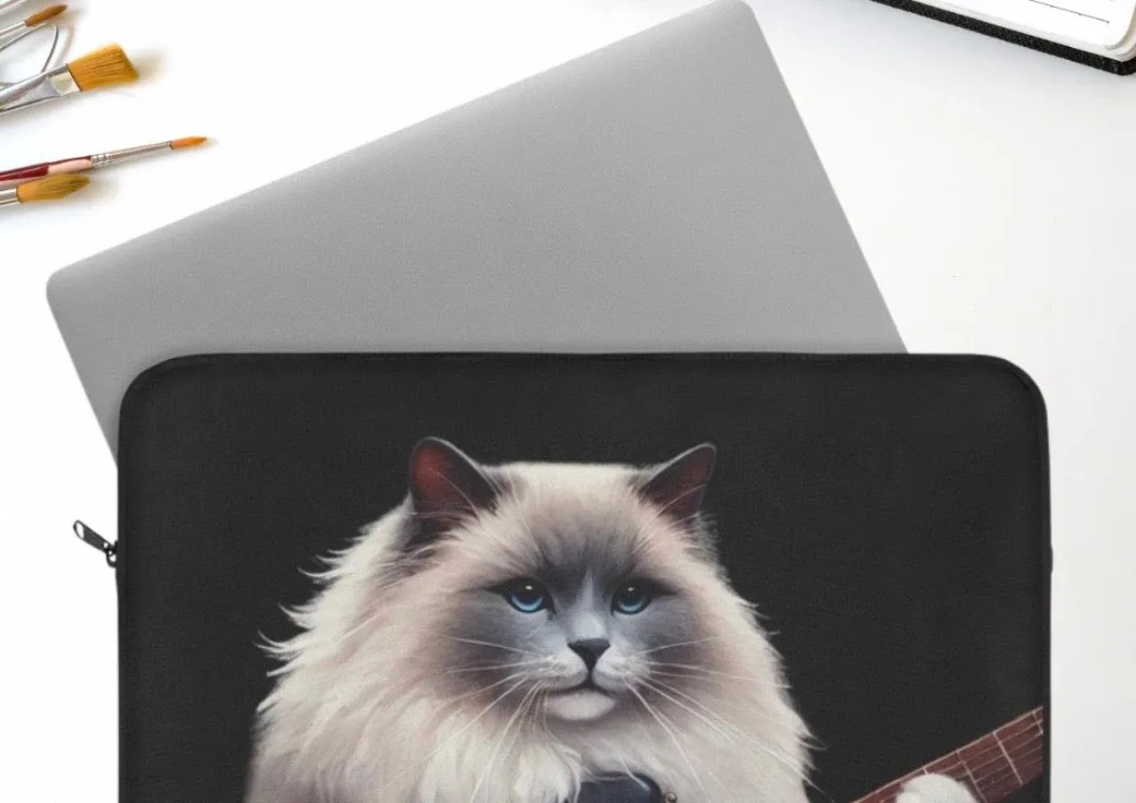 Guitar - Cat Musician - Dungeons and Dragons - Laptop Sleeve