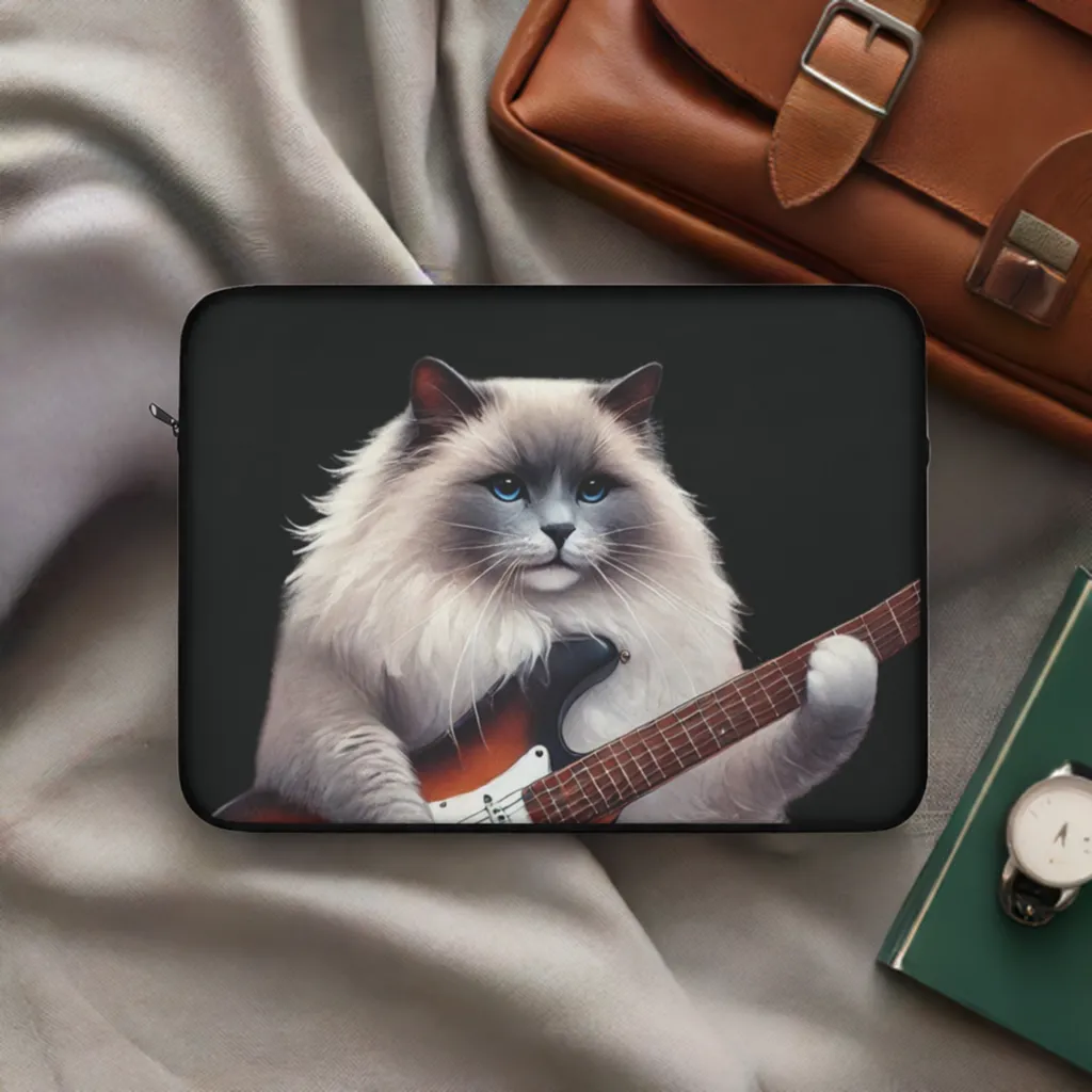 Guitar - Cat Musician - Dungeons and Dragons - Laptop Sleeve