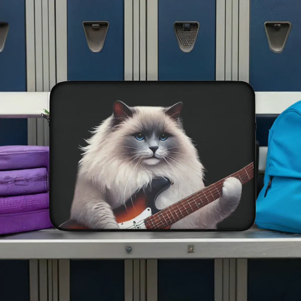 Guitar - Cat Musician - Dungeons and Dragons - Laptop Sleeve