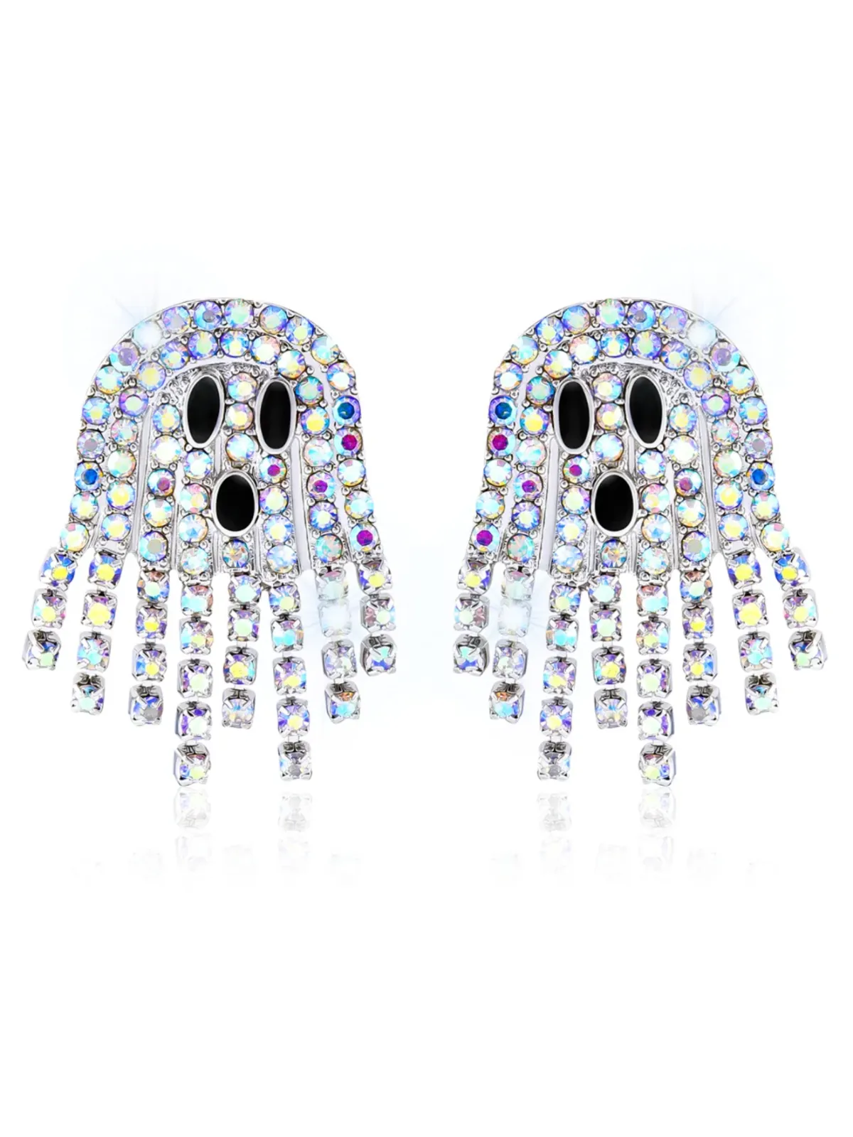 Halloween Ghost Shining Crystal Drop Earrings