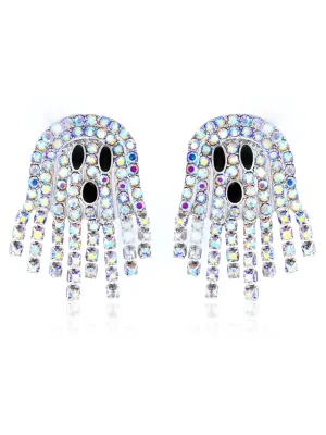 Halloween Ghost Shining Crystal Drop Earrings