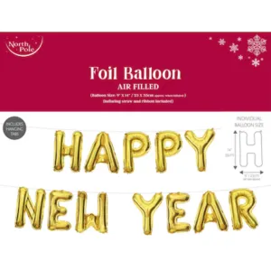 Happy New Year Gold Foil 14" Letter Balloon Banner