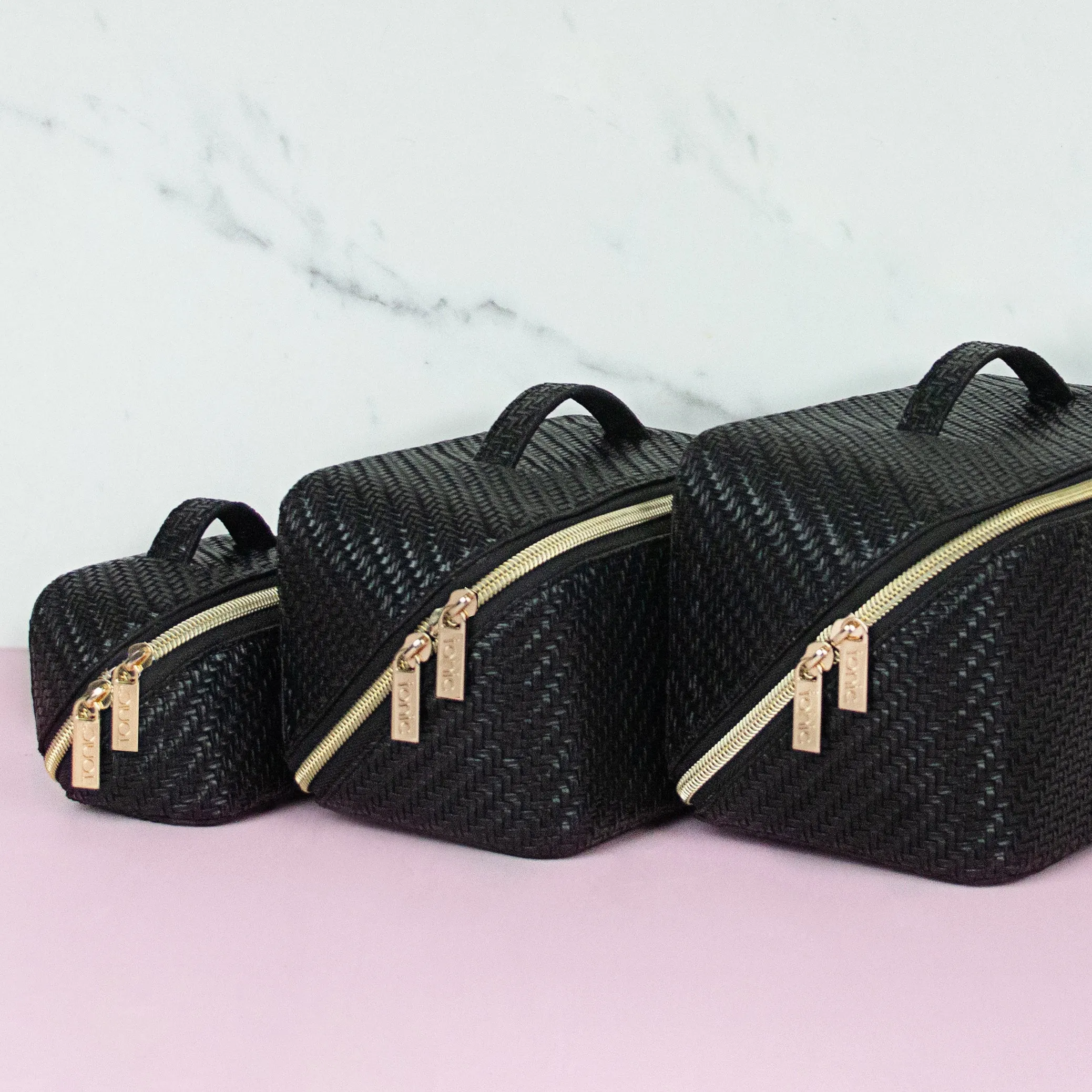 Herringbone Beauty Bag Trio