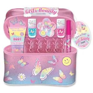 Hot Focus Tie Dye Butterfly Girlz Beauty Cosmetic Bag Set