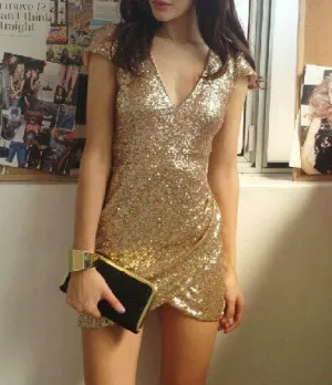 HOT GOLDEN SHINING SEQUINS DRESS