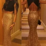 HOT SHINING SEQUINS TWO PIECE DRESS