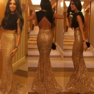 HOT SHINING SEQUINS TWO PIECE DRESS