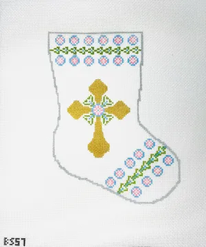 Immanuel Cross Ornament Sized Stocking Canvas