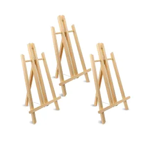 Jekkis 16 Inch Table Top Easel for Painting | 3 Packs Wooden Easel | Tabletop Display Easels | Art Craft Painting Easel Stand