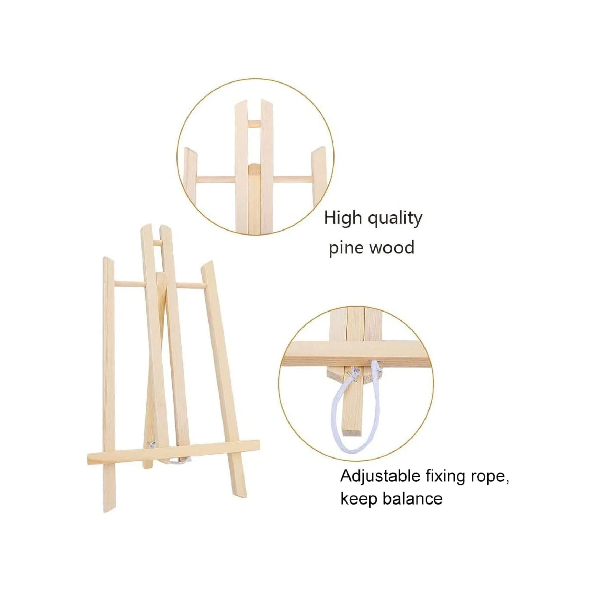 Jekkis 16 Inch Table Top Easel for Painting | 3 Packs Wooden Easel | Tabletop Display Easels | Art Craft Painting Easel Stand